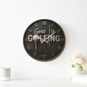 Gone Golfing Funny Golf Lover Gift Große Wanduhr (Zuhause)