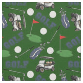 Gone Golfing on Hunter Green Stoff (Nahaufnahme)