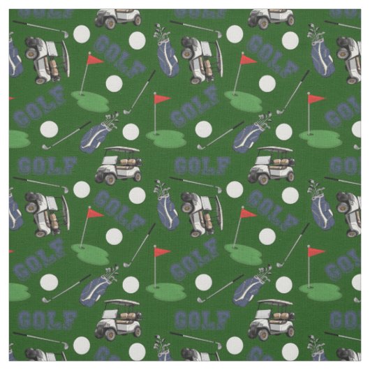 Gone Golfing on Hunter Green Stoff (Muster)