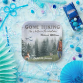 Gone Hiking Life is Better Mountains Hiker Deer Pappteller (Party)