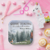 Gone Hiking Life is Better Mountains Hiker Deer Pappteller (Party)