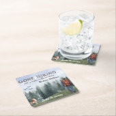 Gone Hiking Life is Better Mountains Hiker Deer  Rechteckiger Pappuntersetzer (Vor Ort)