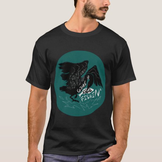 Gone ICE Fishin' (Circle) T-Shirt (Vorderseite)