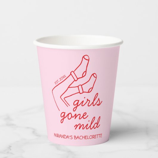 Gone Mild Hand Drawn Low-Key Bachelorette Pappbecher (Vorderseite)