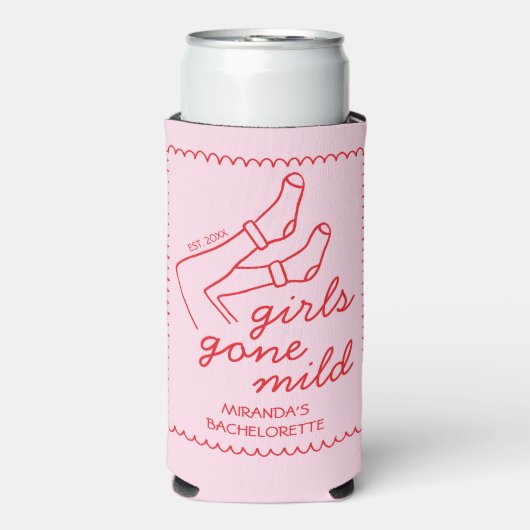 Gone Mild Hand Drawn Low-Key Bachelorette Selters Dosenkühler (Seltzer Vorderseite)