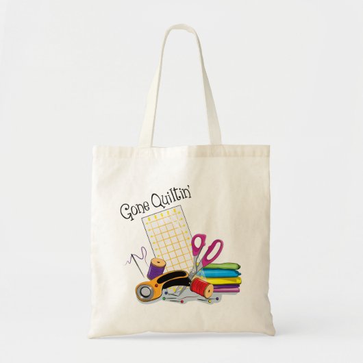 Gone Quiltin’ Tote Bag - Geschenk für Quilter Tragetasche (Vorne)