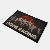 Gone Racing Doormat, Coole schwarze Matte (Schrägansicht)