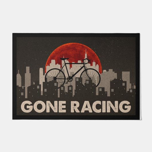 Gone Racing Doormat, Coole schwarze Matte (Vorderseite)