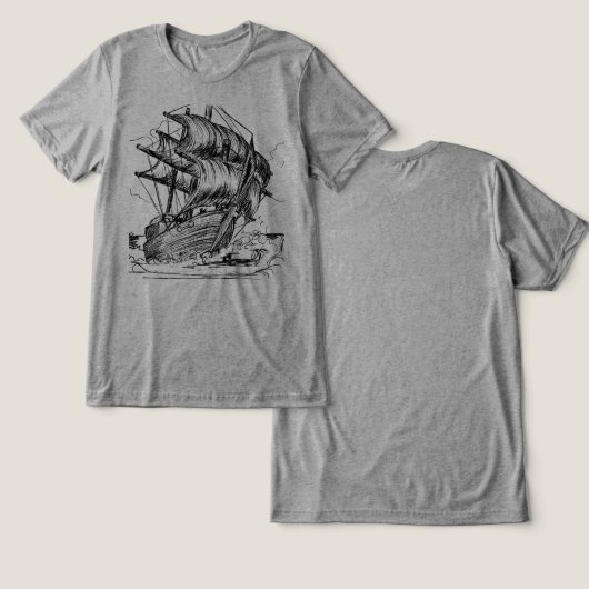 Gone Sailing Tri-Blend Shirt (Design Vorderseite & Rückseite)