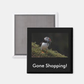 Gone Shopping Fisher Puffin Magnet (Vorderseite/Rückseite)