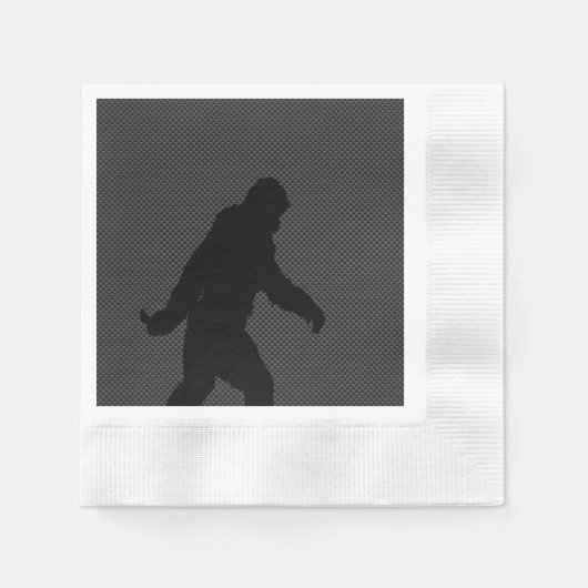Gone Squatchin Bigfoot Carbon Fibre Print Serviette (Vorderseite)