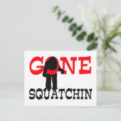 Gone Squatchin Bigfoot gefangen Postkarte (Stehend Vorderseite)