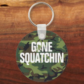 Gone Squatchin - Camouflage aus weißem und grünem Schlüsselanhänger (Vorderseite)