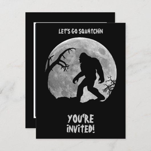 Gone Squatchin Einladung (Vorne/Hinten)