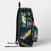 Gone Squatchin' farbenfrohe Sasquatch Landschaft Bedruckter Rucksack (Links)