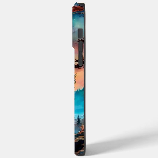 Gone Squatchin' farbenfrohe Sasquatch Landschaft Case-Mate iPhone Hülle (Rückseite / Links)