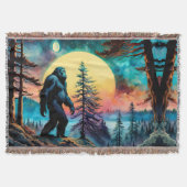 Gone Squatchin' farbenfrohe Sasquatch Landschaft Decke (Vorderseite)