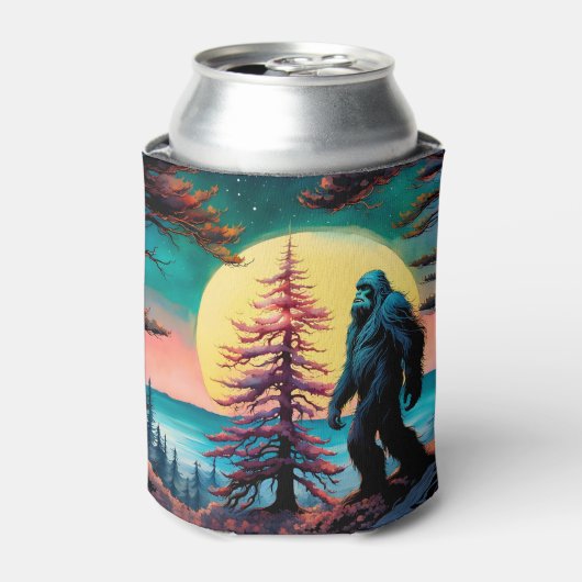 Gone Squatchin' farbenfrohe Sasquatch Landschaft Dosenkühler (Kanne Vorderseite)