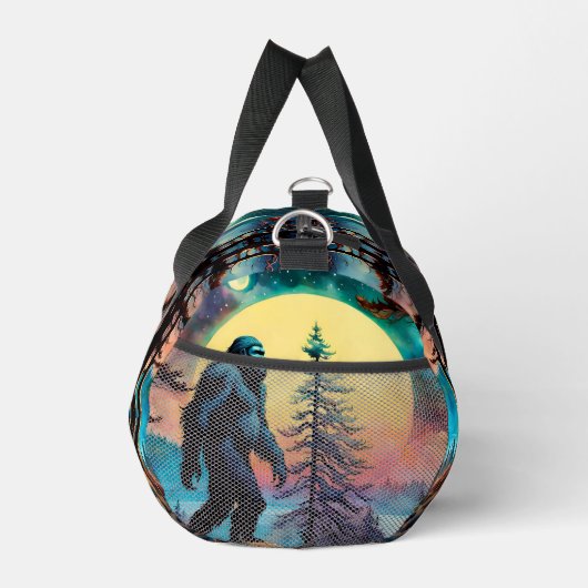 Gone Squatchin' farbenfrohe Sasquatch Landschaft Duffle Bag (Rechts)