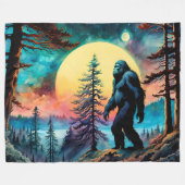 Gone Squatchin' farbenfrohe Sasquatch Landschaft Fleecedecke (Vorderseite (Horizontal))