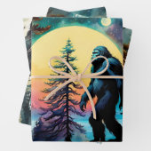 Gone Squatchin' farbenfrohe Sasquatch Landschaft Geschenkpapier Set (Beispiel)