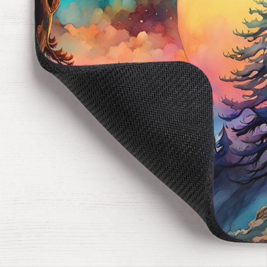 Gone Squatchin' farbenfrohe Sasquatch Landschaft Mousepad (Ecke)