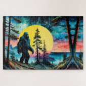 Gone Squatchin' farbenfrohe Sasquatch Landschaft Puzzle (Horizontal)