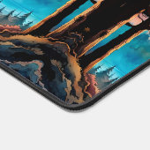 Gone Squatchin' farbenfrohe Sasquatch Landschaft Schreibtischunterlage (Ecke)