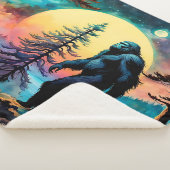 Gone Squatchin' farbenfrohe Sasquatch Landschaft Sherpadecke (3/4)