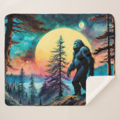 Gone Squatchin' farbenfrohe Sasquatch Landschaft Sherpadecke (Vorderseite (Horizontal))