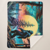 Gone Squatchin' farbenfrohe Sasquatch Landschaft Sherpadecke (Vorderseite)