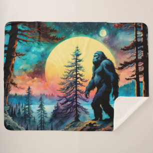 Gone Squatchin' farbenfrohe Sasquatch Landschaft Sherpadecke