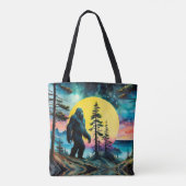 Gone Squatchin' farbenfrohe Sasquatch Landschaft Tasche (Rückseite)