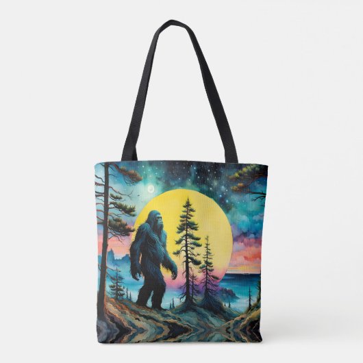 Gone Squatchin' farbenfrohe Sasquatch Landschaft Tasche (Rückseite)