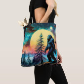 Gone Squatchin' farbenfrohe Sasquatch Landschaft Tasche (Von Nahem)