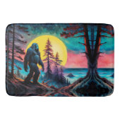 Gone Squatchin' farbenfrohe Sasquatch Nachtlandsch Badematte (Vorderseite)