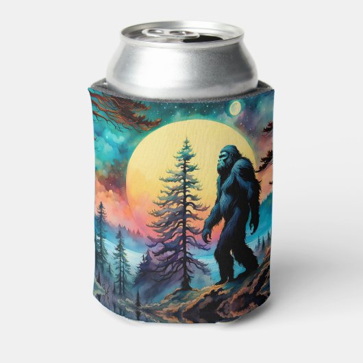Gone Squatchin' farbenfroher Sasquatch Moon Dosenkühler (Kanne Rückseite)