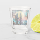 Gone Squatchin' farbenfroher Sasquatch Moon Schnapsglas (Rückseite)
