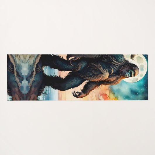 Gone Squatchin' farbenfroher Sasquatch Moon Yogamatte (Rückseite (Horizontal))