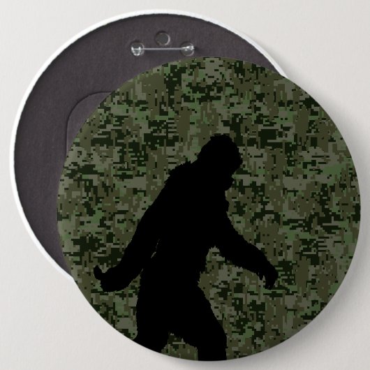 Gone Squatchin For on Olive Digital Camouflage Button (Vorne & Hinten)