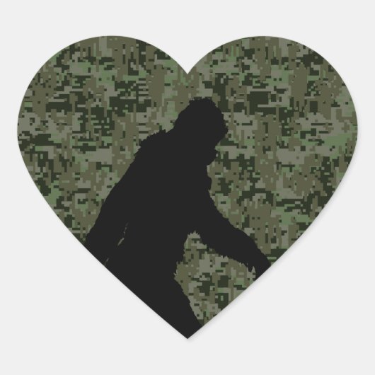Gone Squatchin For on Olive Digital Camouflage Herz-Aufkleber (Vorderseite)