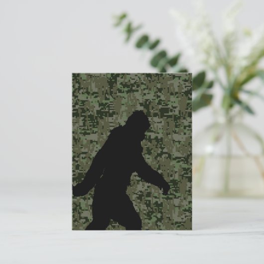 Gone Squatchin For on Olive Digital Camouflage Postkarte (Stehend Vorderseite)