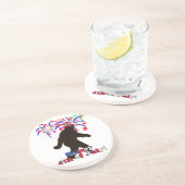 Gone Squatchin für den 4. Juli (Text & Fireworks) Sandstein Untersetzer (Seite)