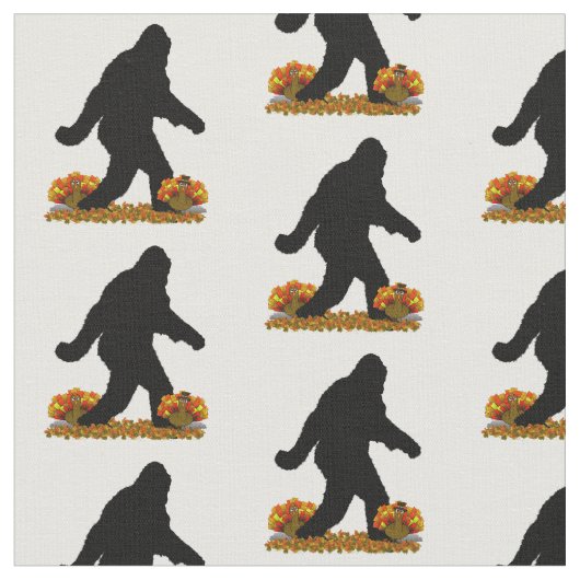 Gone Squatchin für den Erntedank Türkei Stoff (Nahaufnahme)