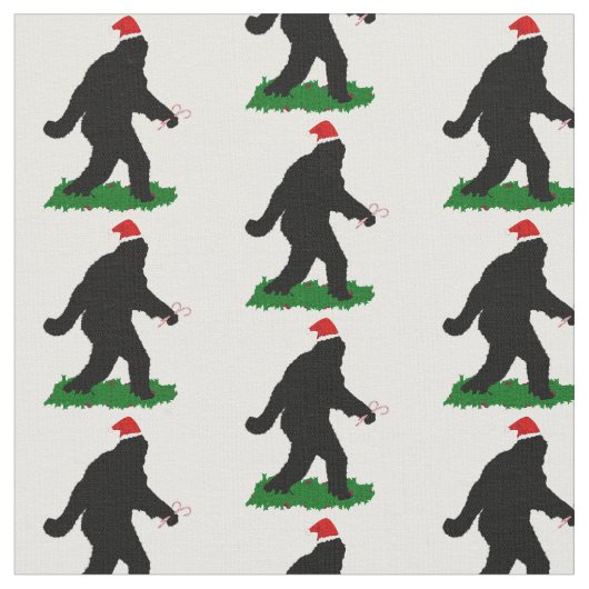 Gone Squatchin' für Weihnachten Stoff (Nahaufnahme)