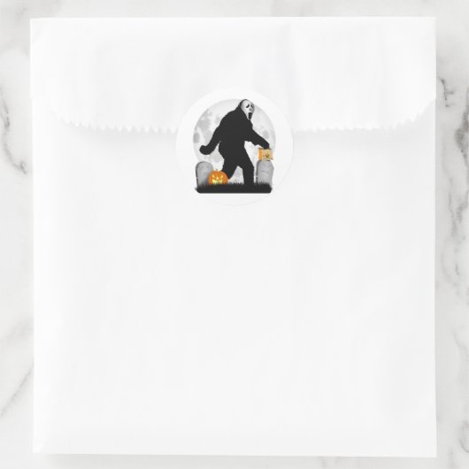 Gone Squatchin' Halloween Runder Aufkleber (Tasche)