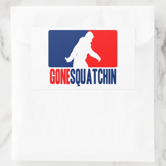 Gone Squatchin League Style Rechteckiger Aufkleber (Tasche)