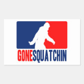 Gone Squatchin League Style Rechteckiger Aufkleber (Vorderseite)