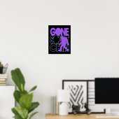 Gone Squatchin - lila und blau Poster (Heimbüro)
