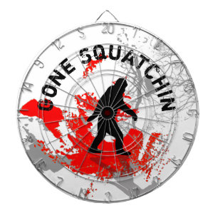 Gone Squatchin mit schwarzem Bigfoot Dartboard Dartscheibe